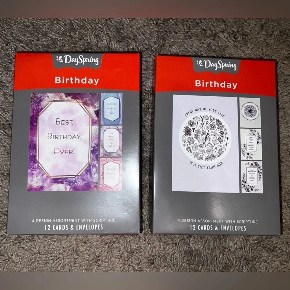 NIB 2 Packs of Dayspring Birthday Cards (24 total)